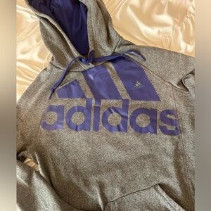 Adidas hoodie gray and blue women’s medium